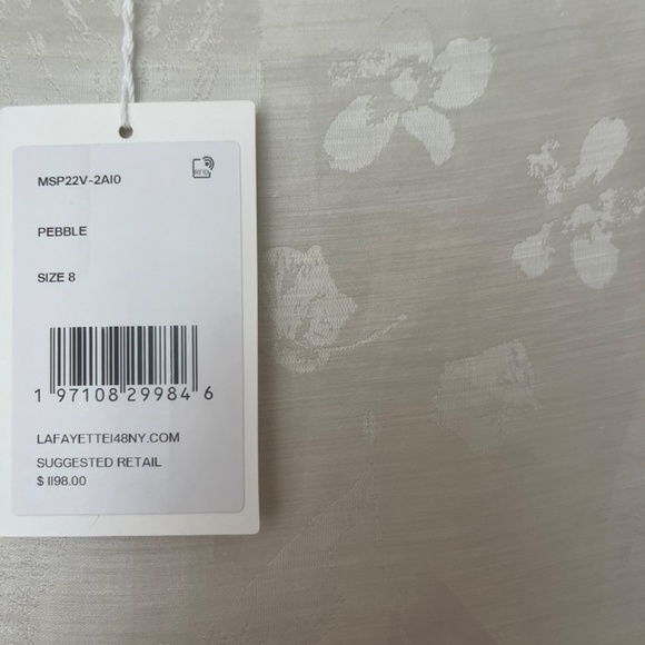 Lafayette 148 New York Linen and Viscose Jacquard Skirt Size 8 Color Pebble - Picture 7 of 10